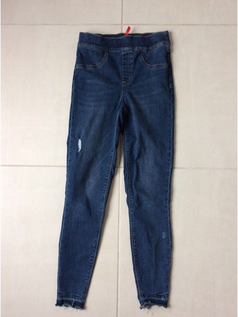 Spanx Skinny Jeans Distressed Frayed High Waist Stretch